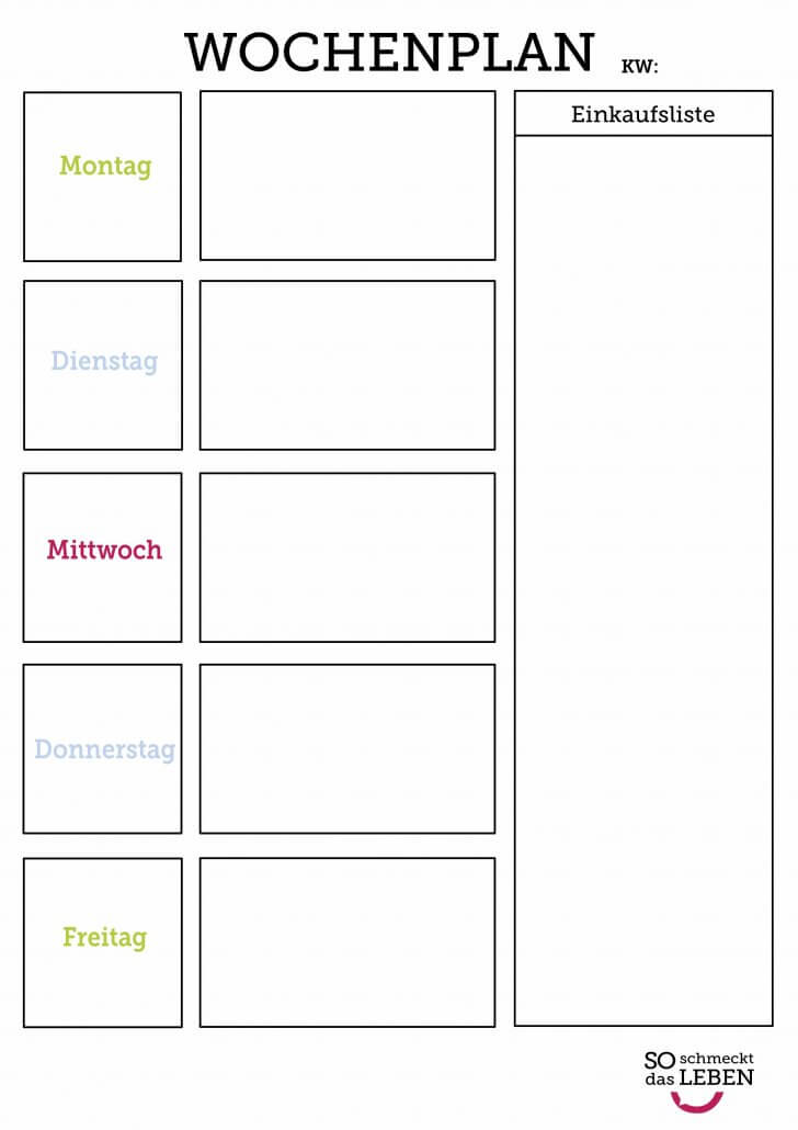 Wochenplan gesund und stressfrei durch den Alltag