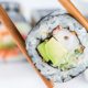 Sushi Sushirolle Essstäbchen