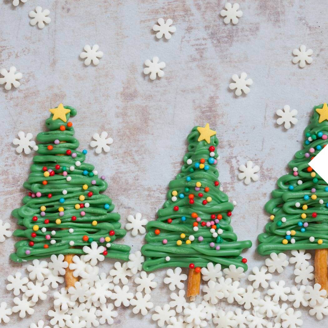 Weihnachtsdessert Schokoladen-Tannenbäume